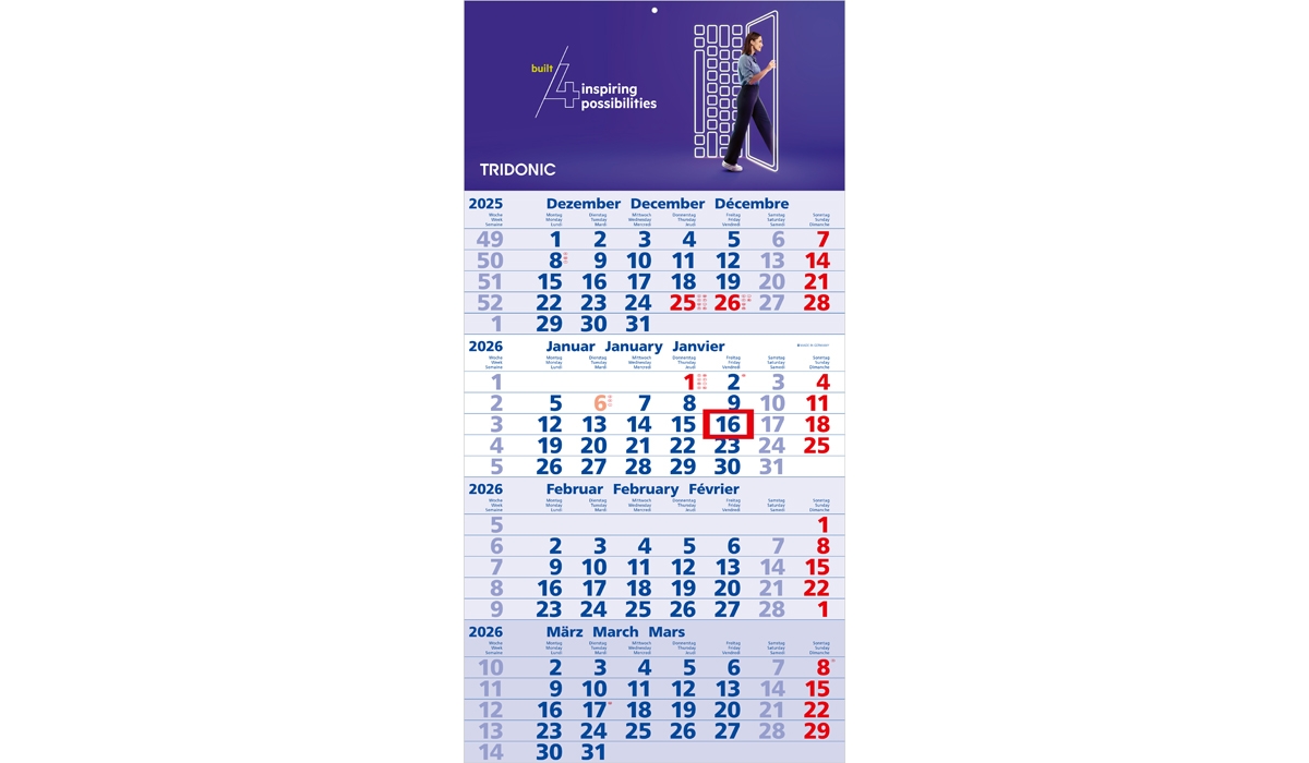 4-Monatskalender 2026 Mega 4 A