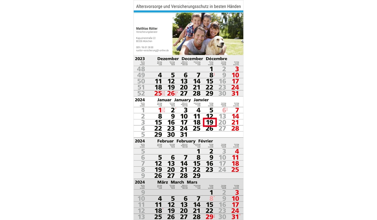 4-month calendar 2026 Mega 4 Post A