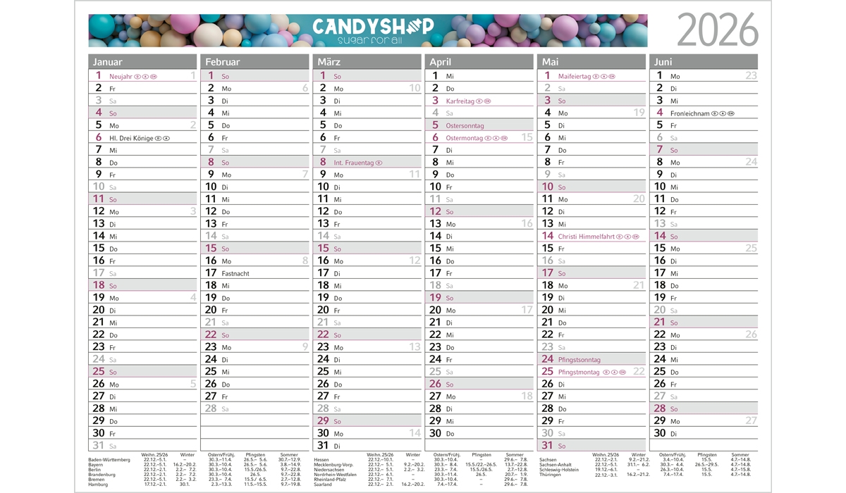 Wandplaner 2026 Perfect A4