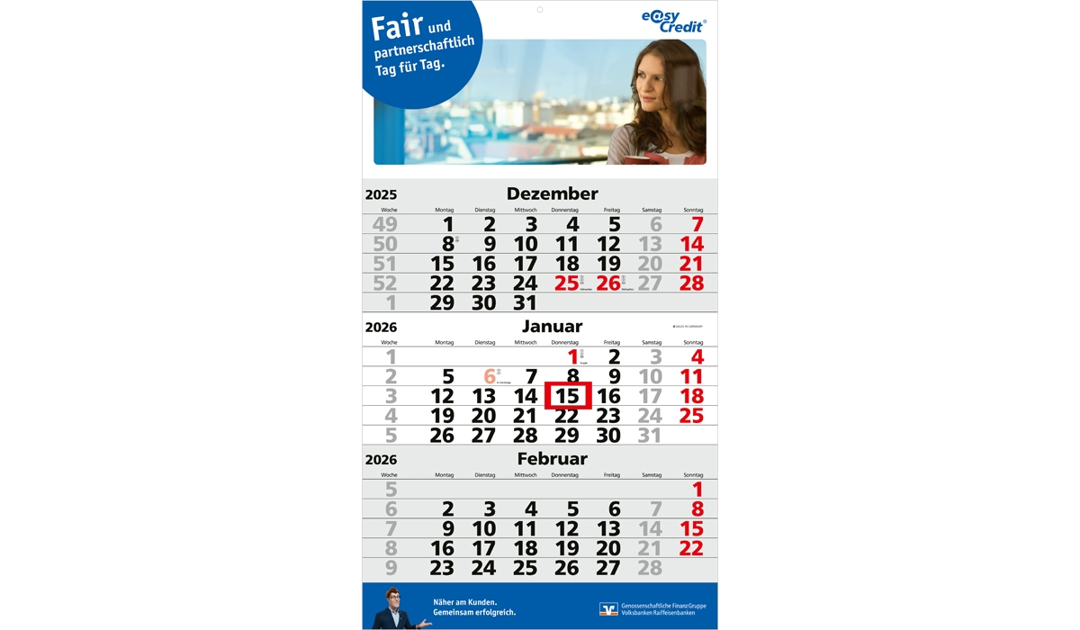 3-month calendar 2026 Primus 3 Post B