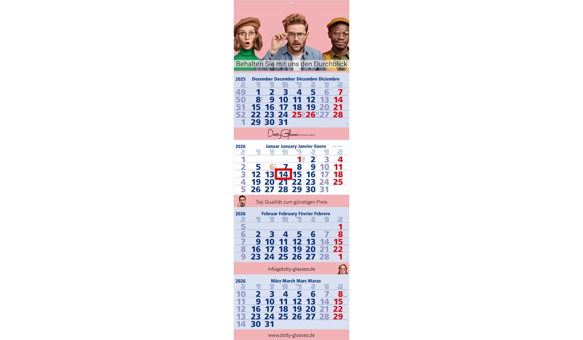 4-month calendar 2026 Quadro 4 Post