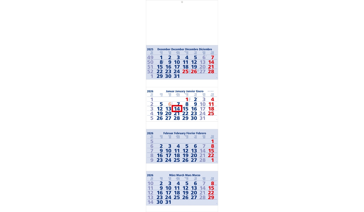4-month calendar 2026 Quadro 4 Post