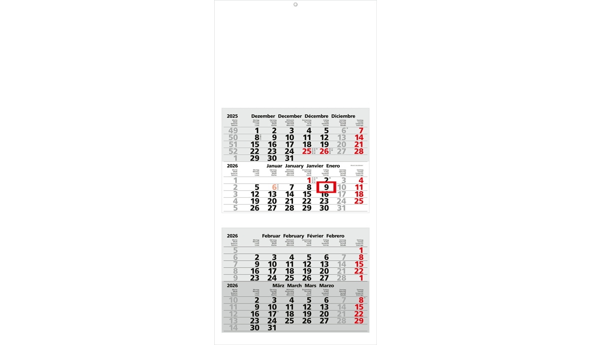 4-month calendar 2026 Synergy 4