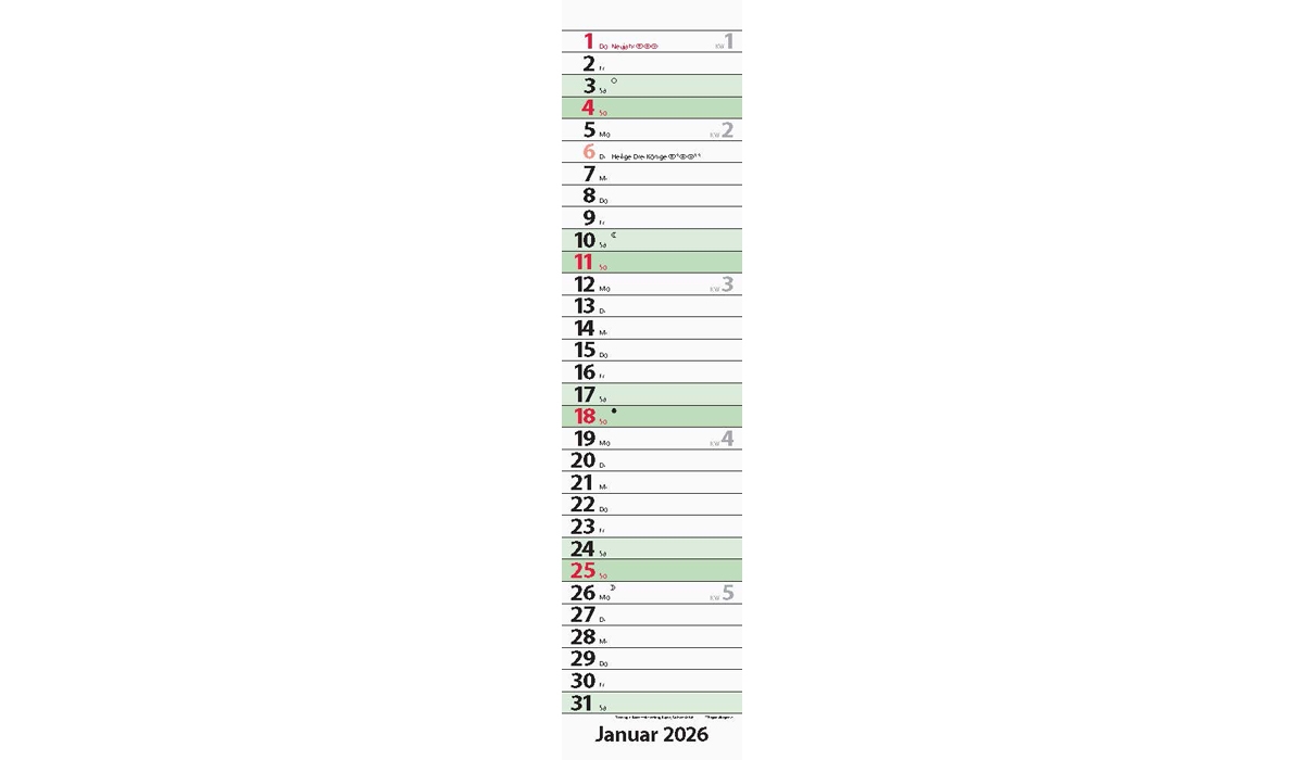 Werbekalender: Streifenplaner Compact Edition Natur 2026