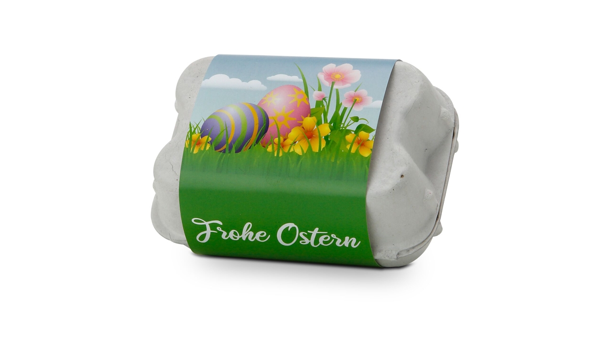 Bienenweide im Oster-Eierkarton Blumen