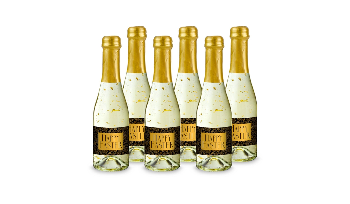 Hasengold - 6 x Goldflockentraum 0,2 l, Flasche klar