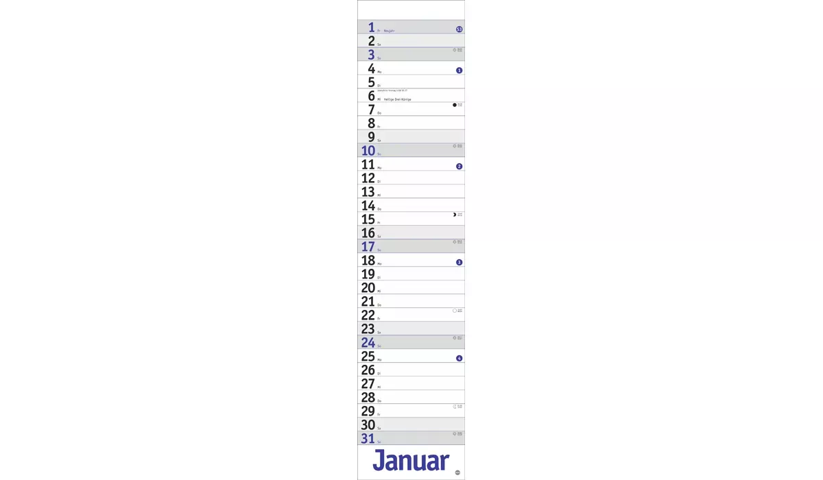 advertising calendar: Planners Long blue 2027