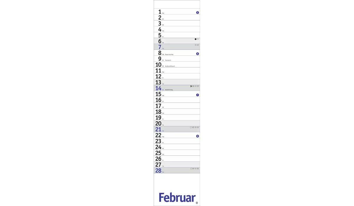 advertising calendar: Planners Long blue 2027
