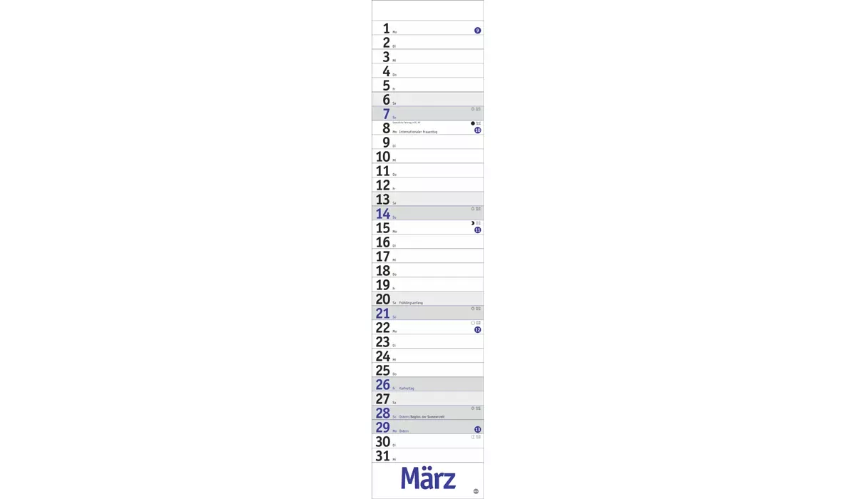 advertising calendar: Planners Long blue 2027