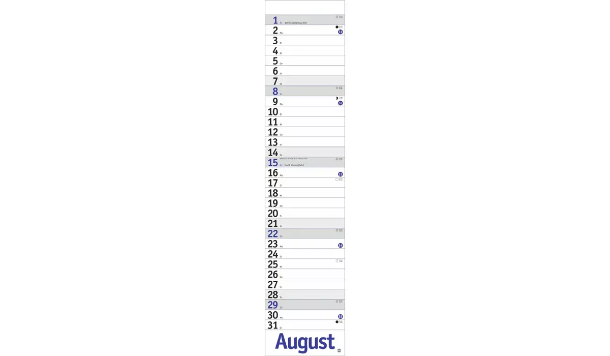 advertising calendar: Planners Long blue 2027
