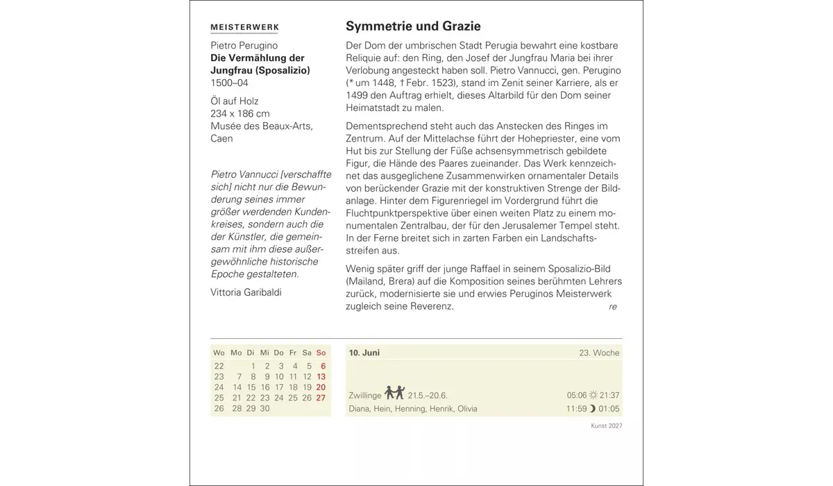 advertising calendar: Art calendar 2027