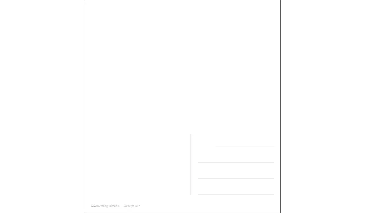 advertising calendar: Norway Postcard Calendar 2027