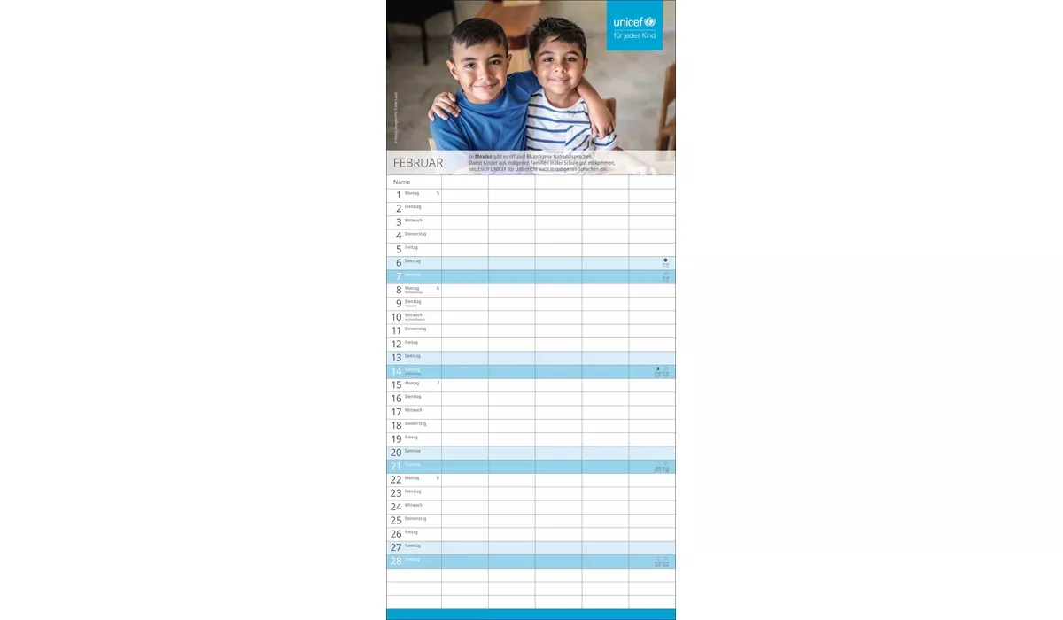 UNICEF Familienplaner Kalender 2027