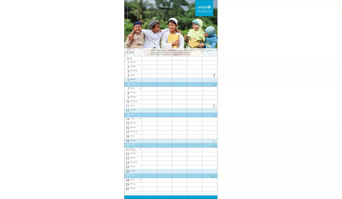 UNICEF Familienplaner Kalender 2027
