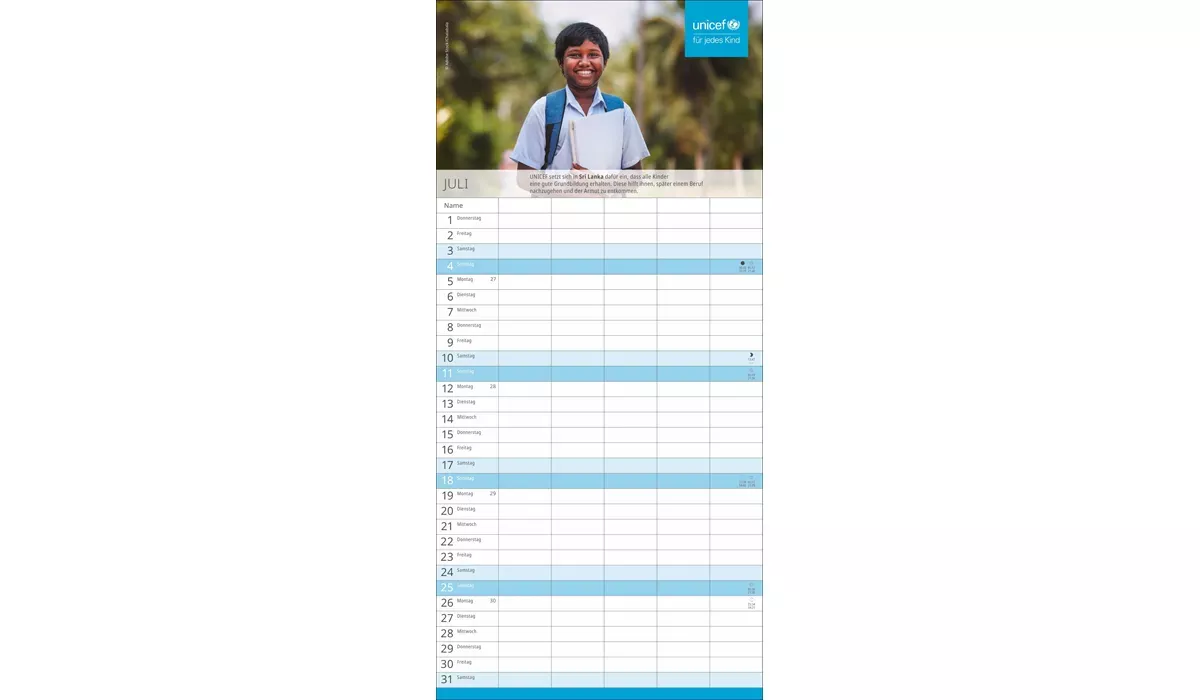 UNICEF Familienplaner Kalender 2027