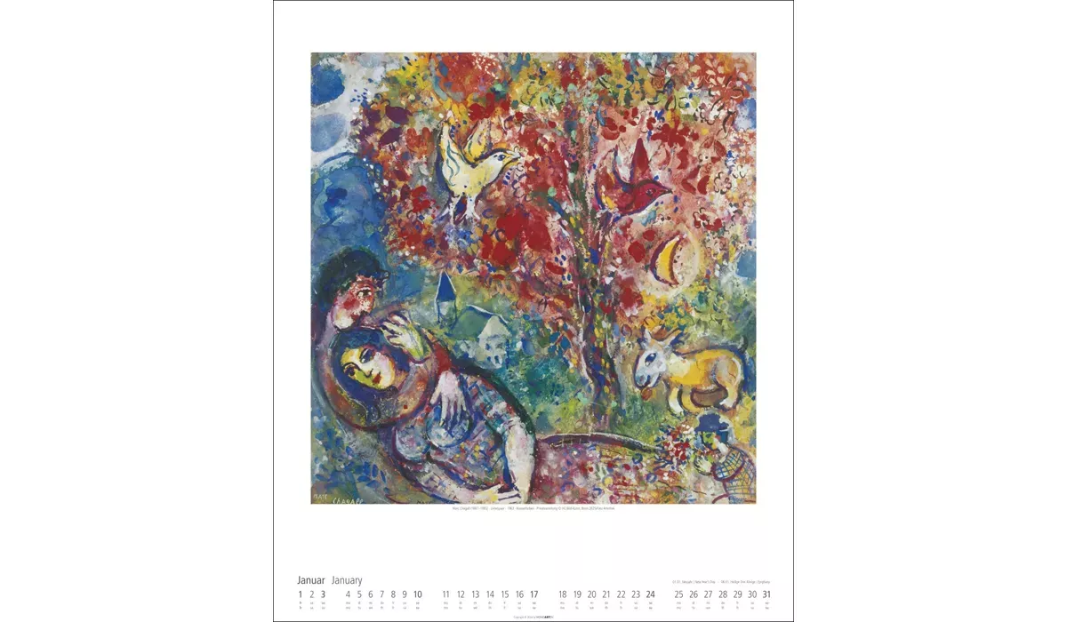 advertising calendar: Marc Chagall 2027