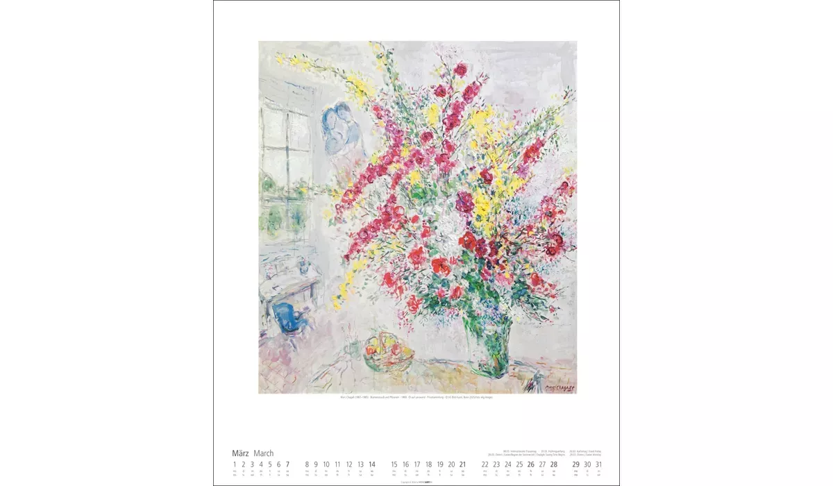 advertising calendar: Marc Chagall 2027