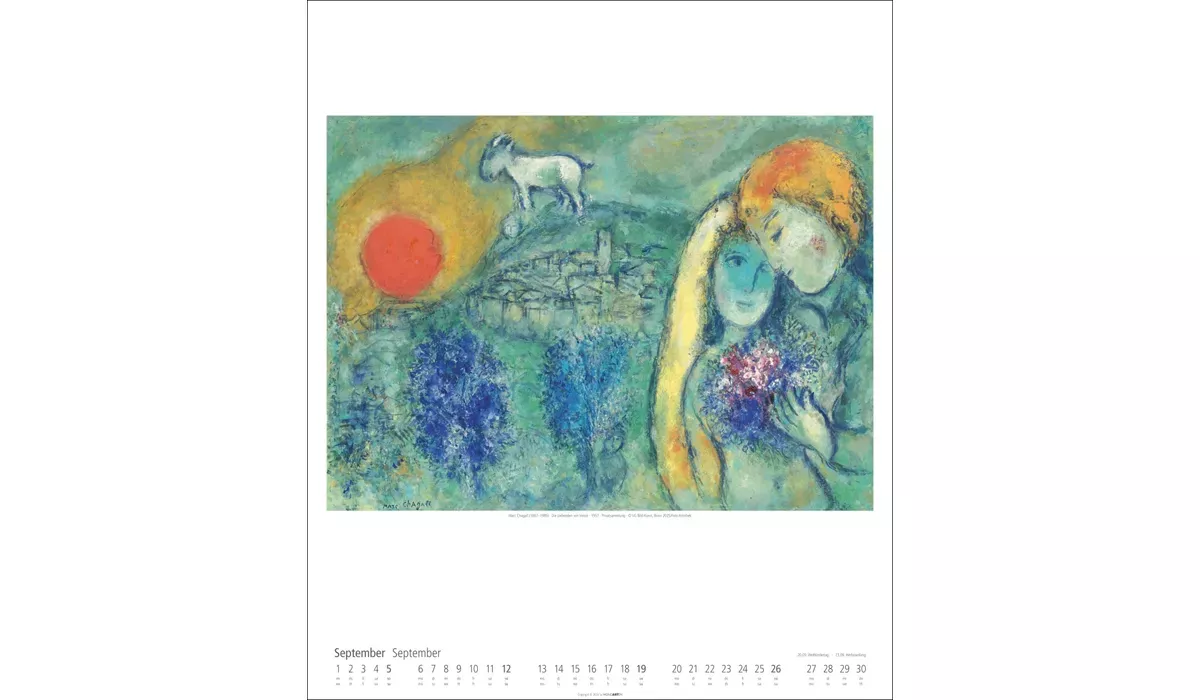 advertising calendar: Marc Chagall 2027