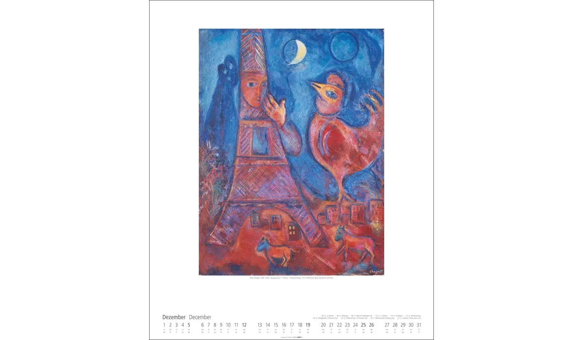 advertising calendar: Marc Chagall 2027