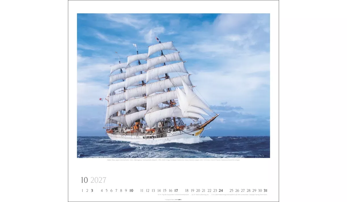 Weingarten Tall Ships Kalender 2027