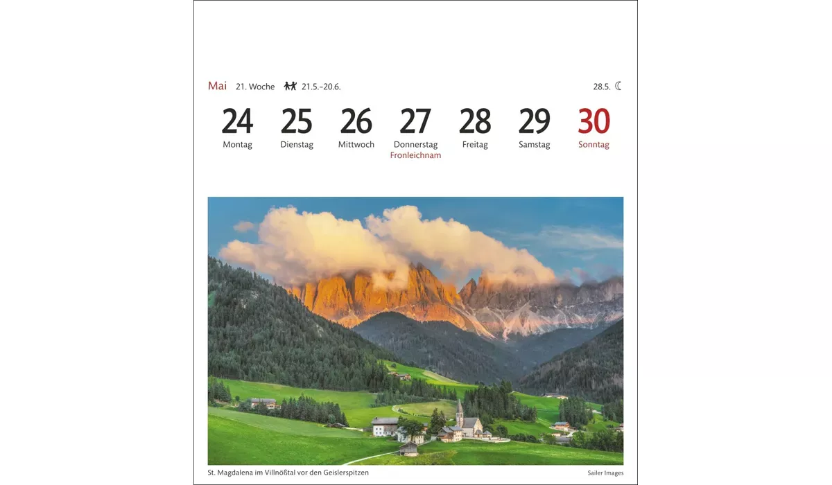 advertising calendar: South Tyrol Postcard Calendar 2027