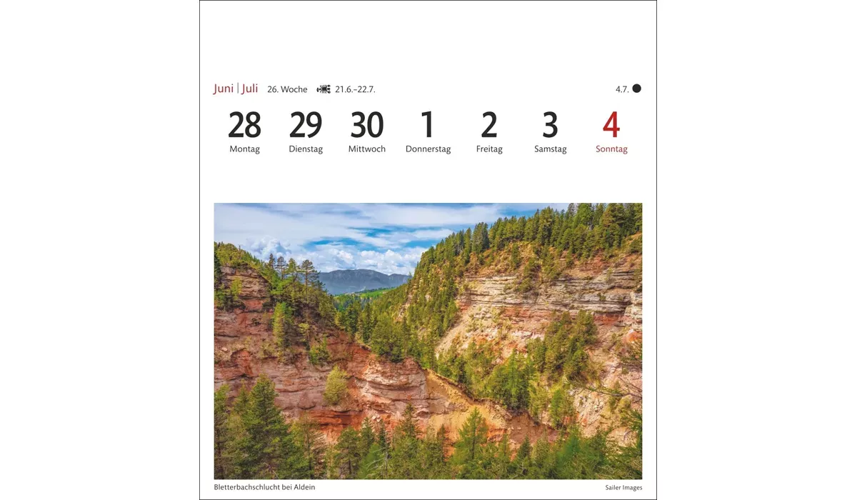 advertising calendar: South Tyrol Postcard Calendar 2027