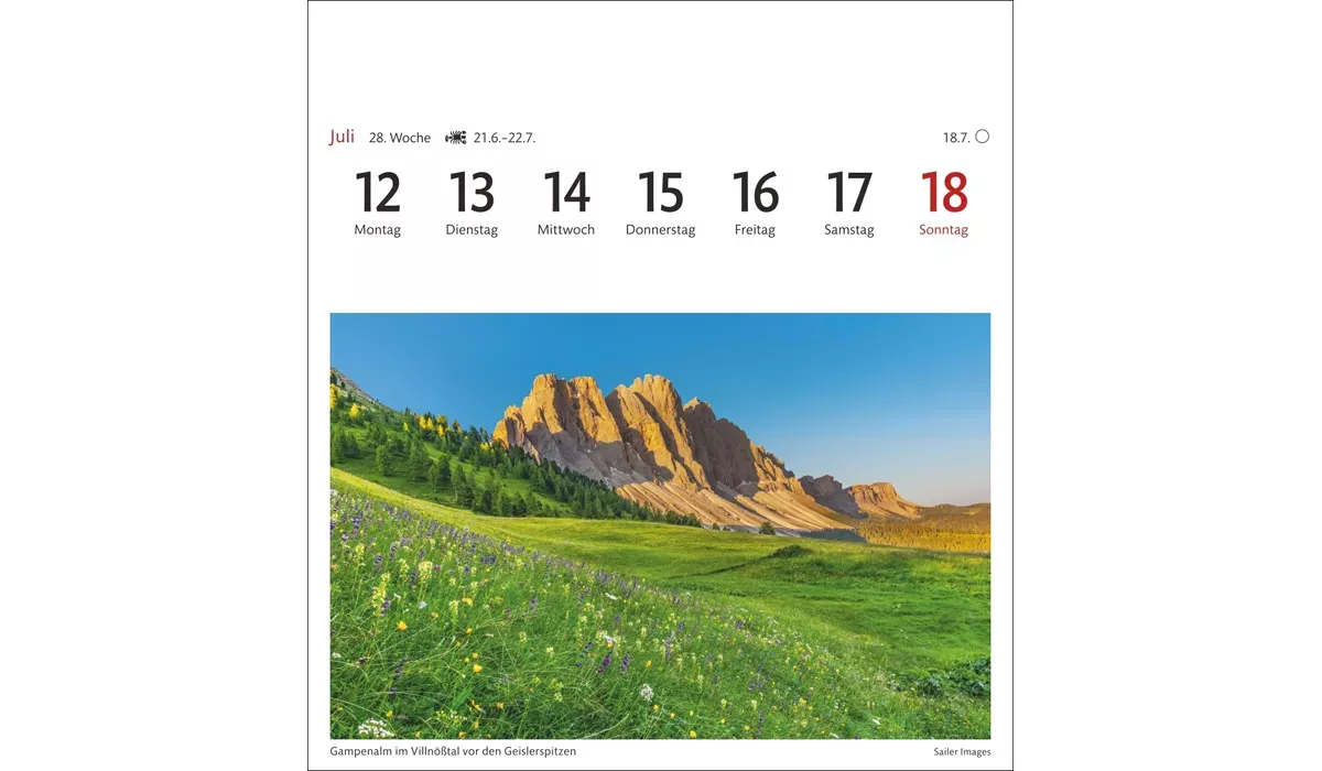 advertising calendar: South Tyrol Postcard Calendar 2027
