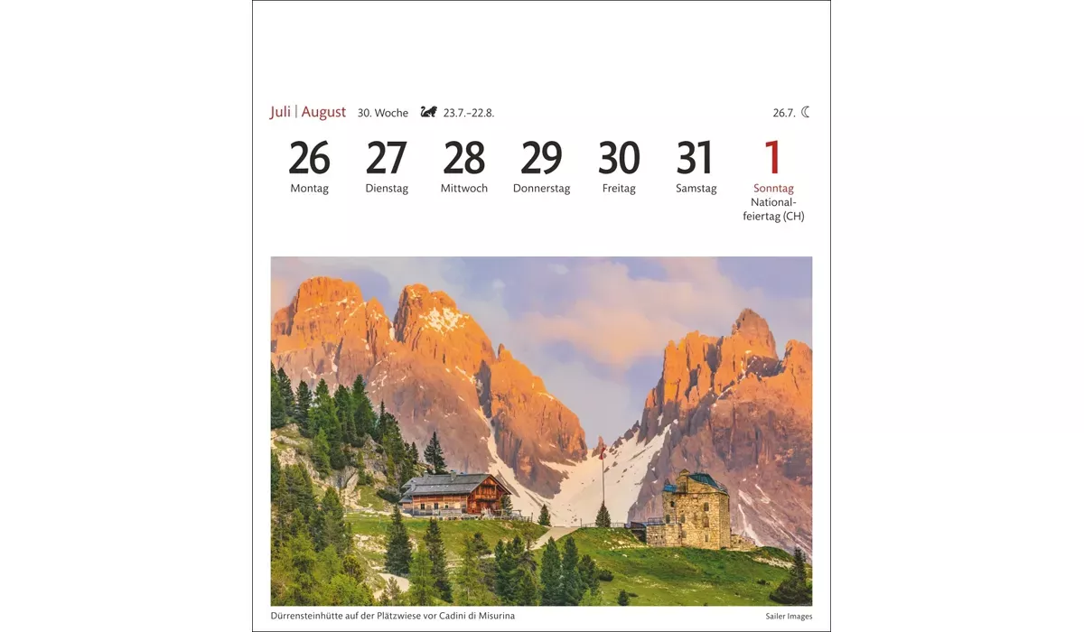 advertising calendar: South Tyrol Postcard Calendar 2027