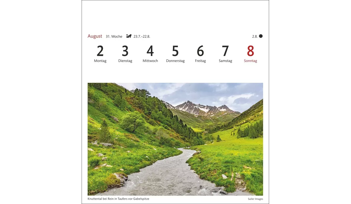 advertising calendar: South Tyrol Postcard Calendar 2027