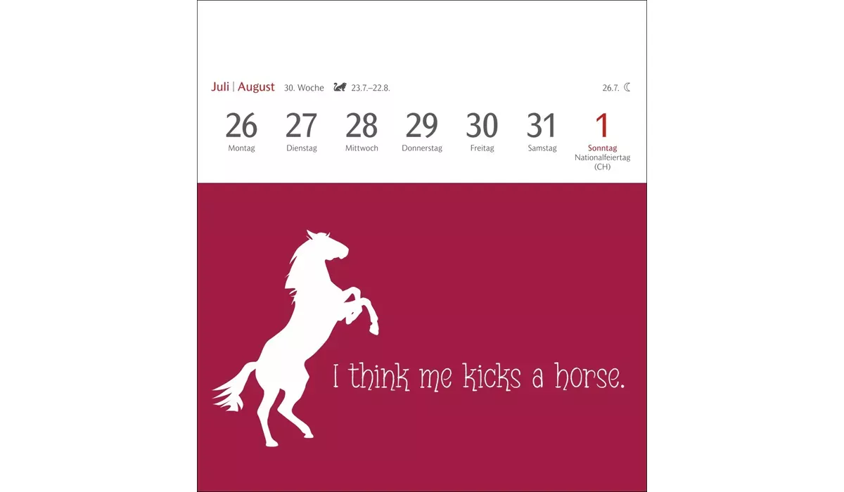 advertising calendar: Now I Know How The Rabbit Runs Postcard Calendar 2027