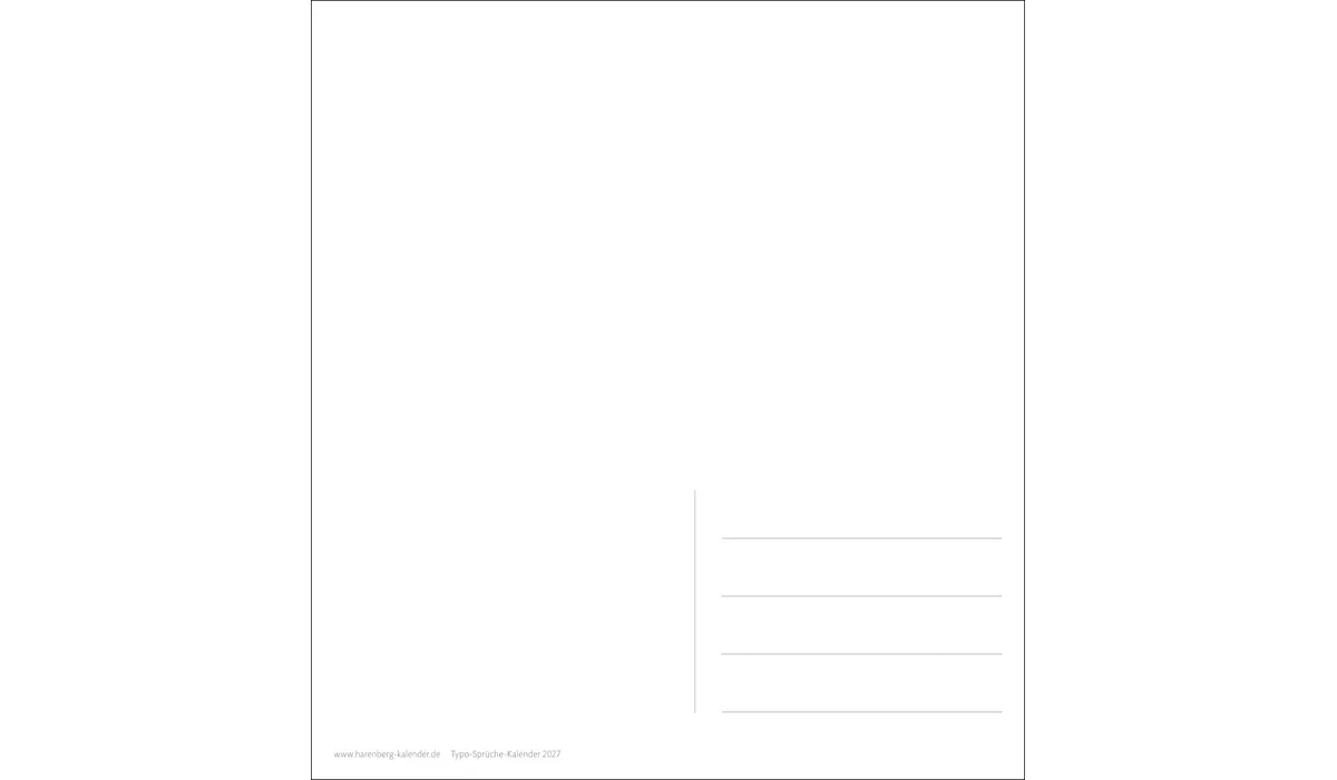 advertising calendar: Typo Springs Calendar Postcard Calendar 2027