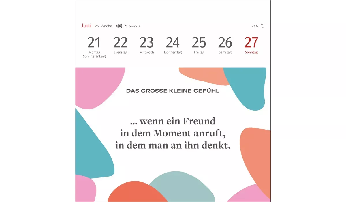 advertising calendar: The Big Little Feeling premium postcard calendar 2027