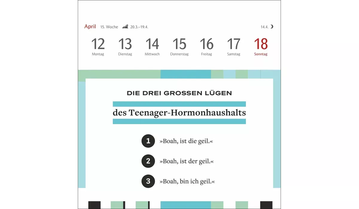 advertising calendar: The Three Big Lies premium postcard calendar 2027