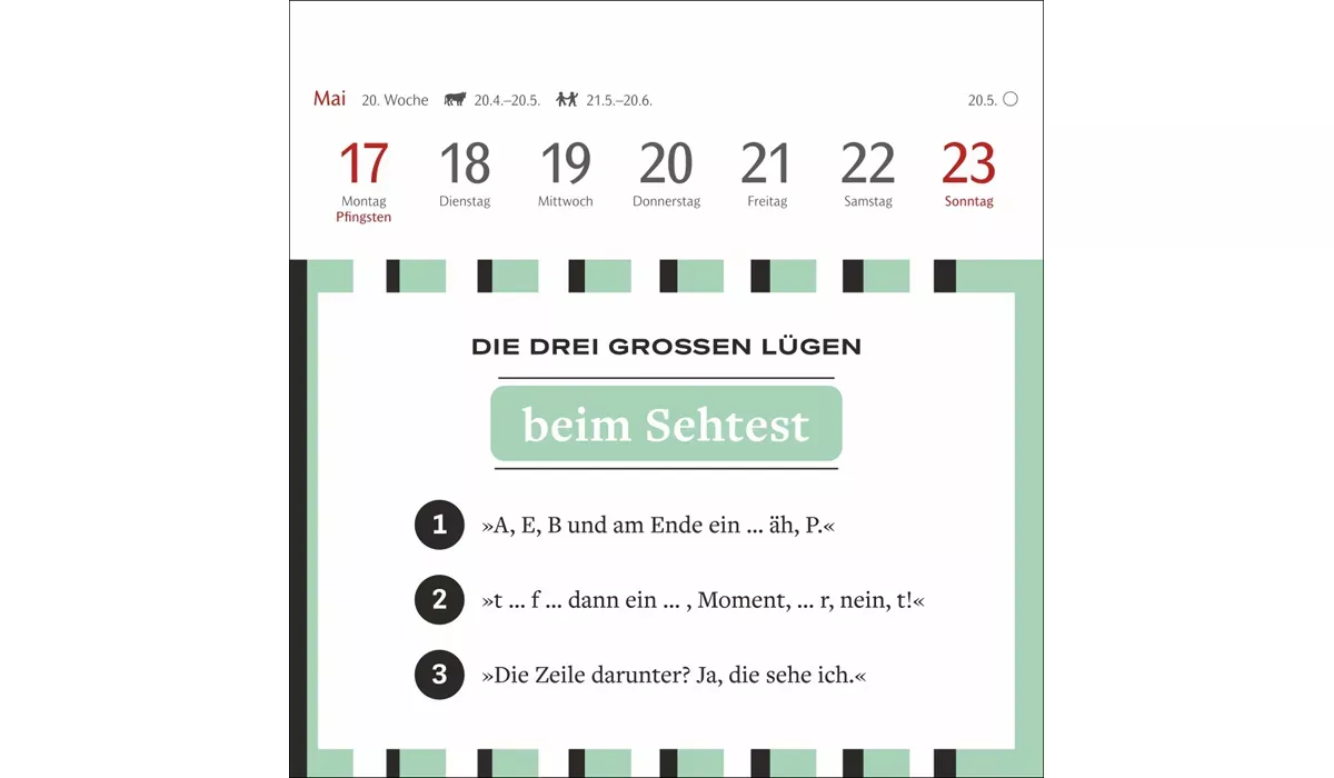 advertising calendar: The Three Big Lies premium postcard calendar 2027
