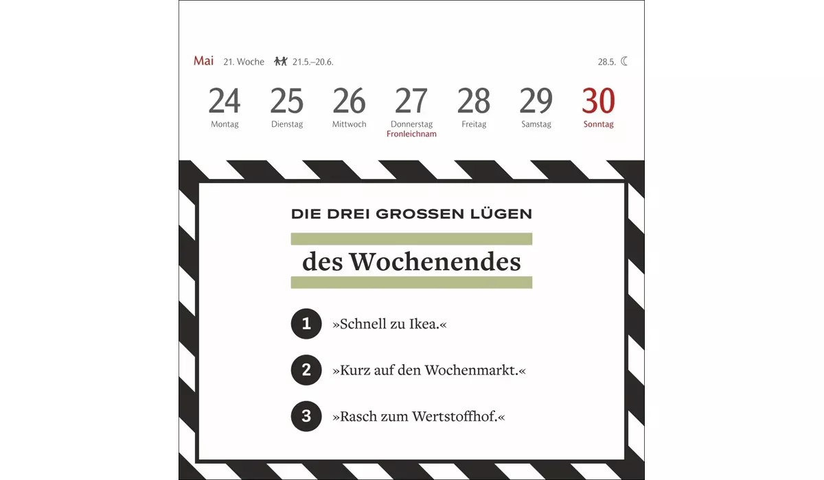 advertising calendar: The Three Big Lies premium postcard calendar 2027