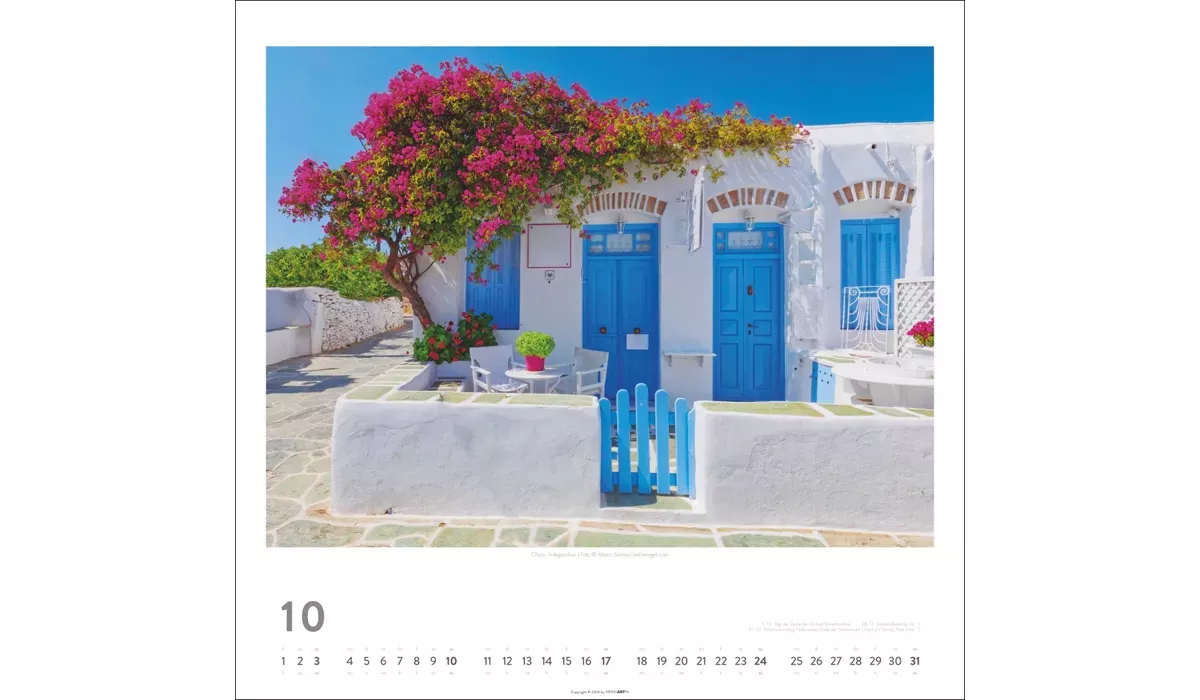 advertising calendar: Greek islands 2027