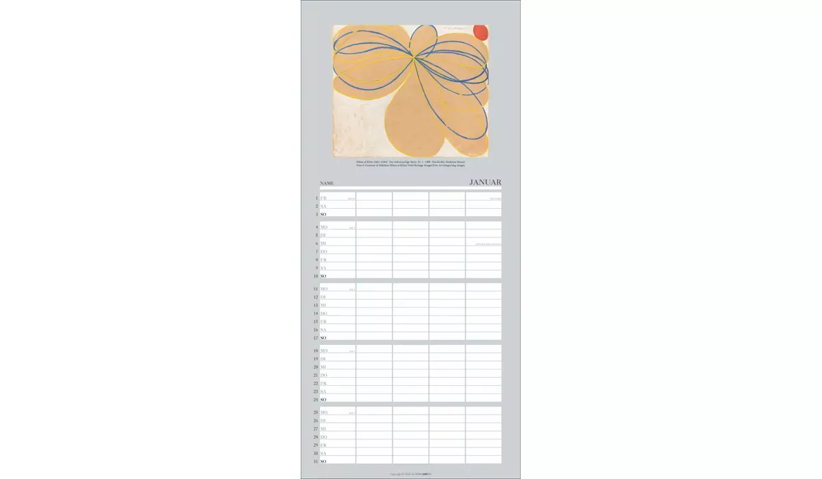 advertising calendar: Art family planner 2027
