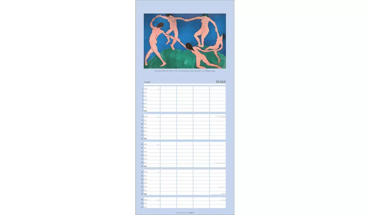 advertising calendar: Art family planner 2027