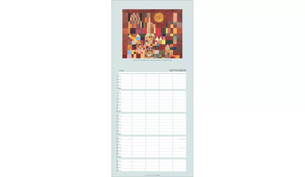advertising calendar: Art family planner 2027