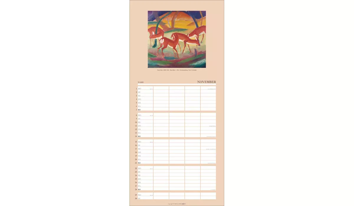 advertising calendar: Art family planner 2027