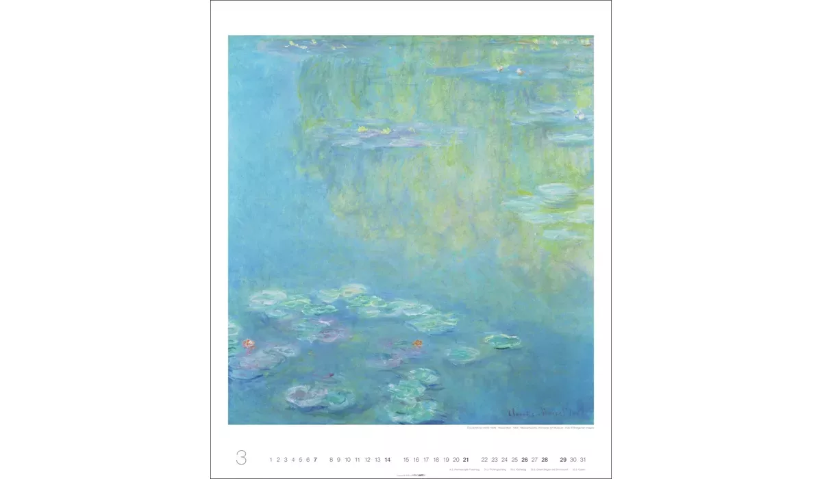 advertising calendar: Art in blue Edition 2027