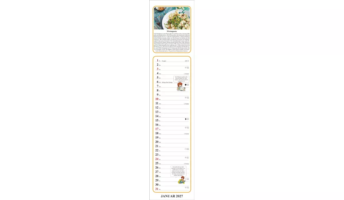 advertising calendar: Aunt Clara 2027