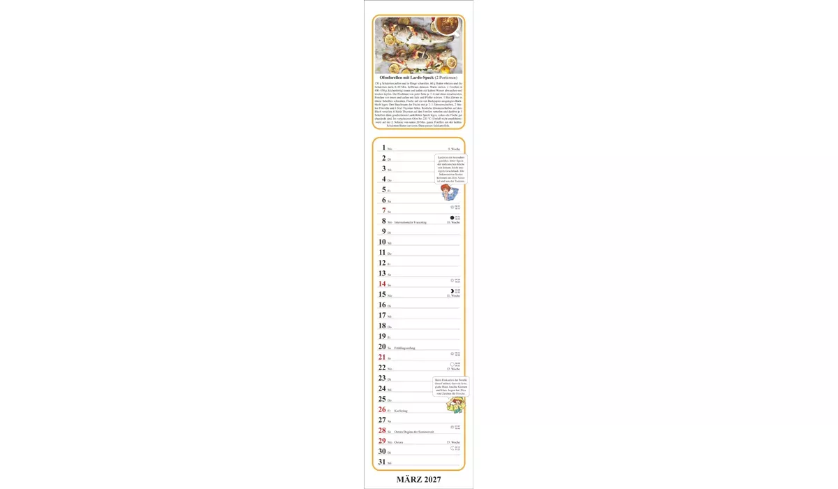advertising calendar: Aunt Clara 2027