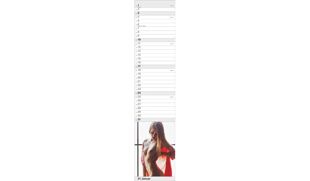 advertising calendar: Women strip planner 2027
