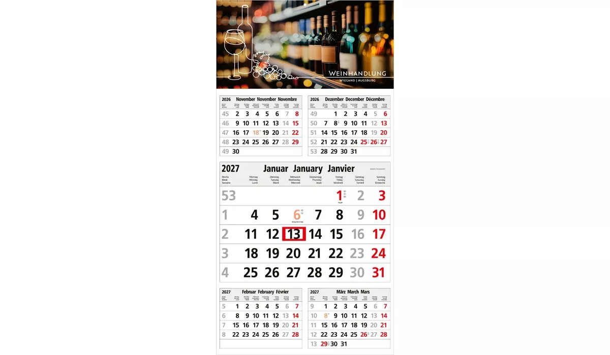 5-month calendar 2027 Commerce 5 Post A