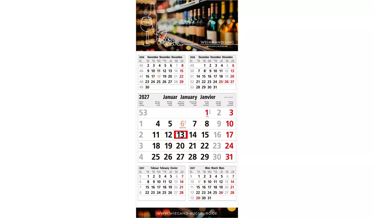 5-month calendar 2027 Commerce 5 Post B