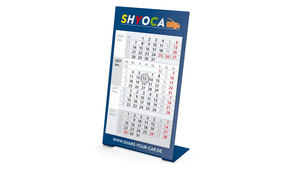 4-month calendar 2027 Desktop 4 Color 1-year