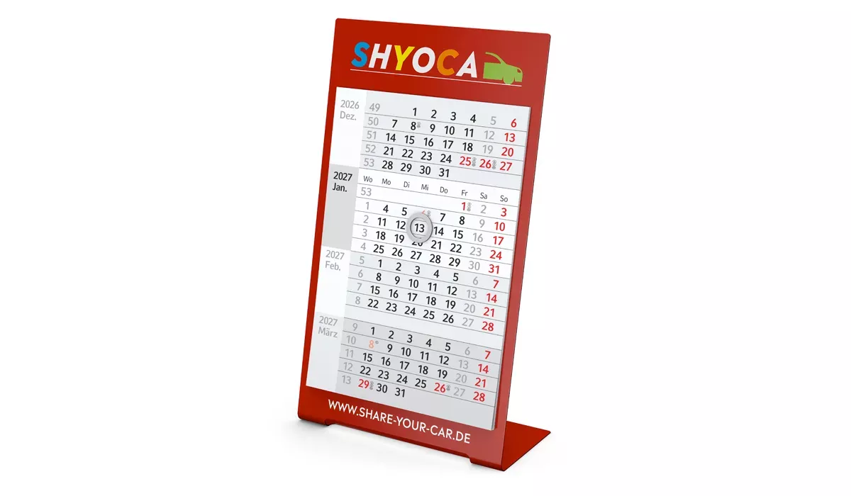 4-month calendar 2027 Desktop 4 Color 1-year