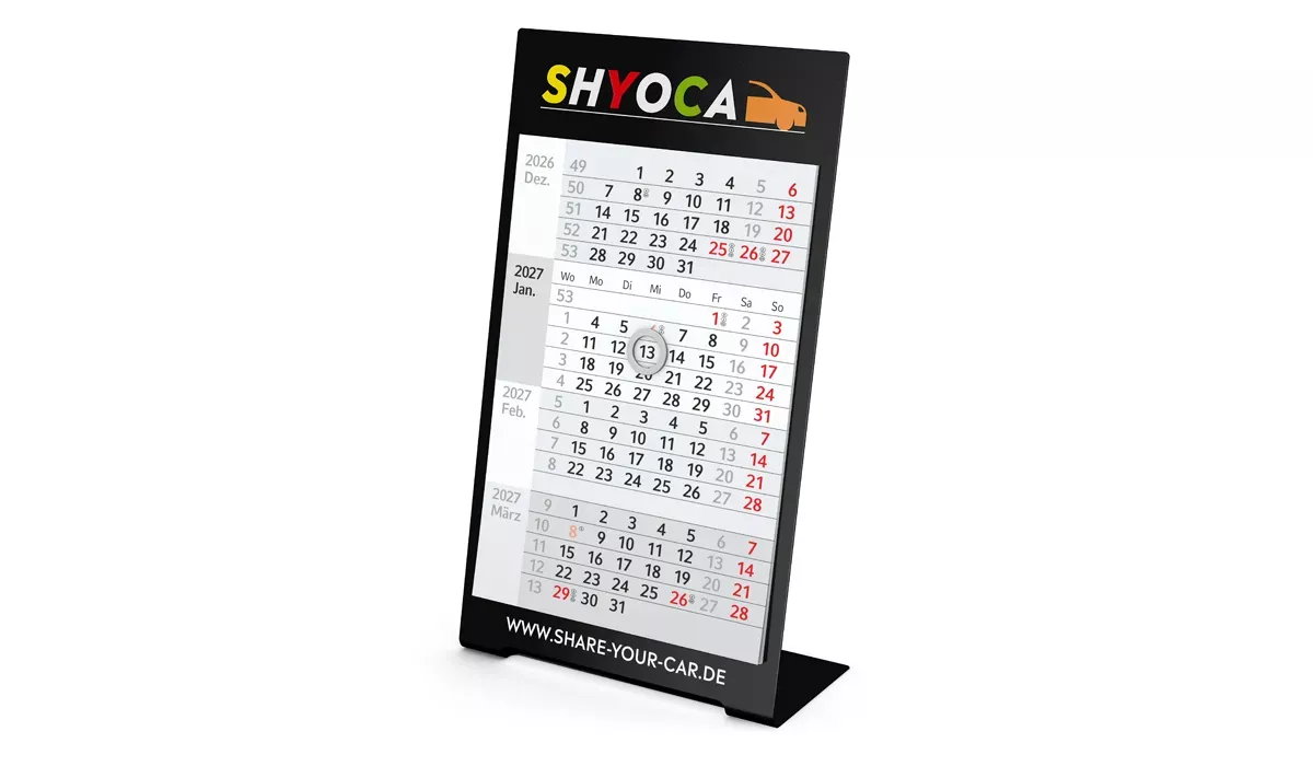 4-month calendar 2027 Desktop 4 Color 2-years