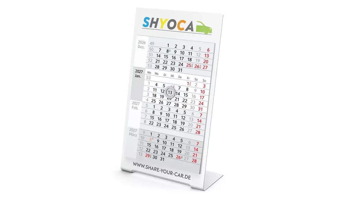 4-month calendar 2027 Desktop 4 Color 2-years